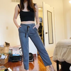 f21 • pinstriped ankle pants